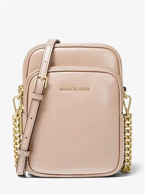 michael kors jet set medium pebbled leather crossbody bag|Michael Kors jet set item.